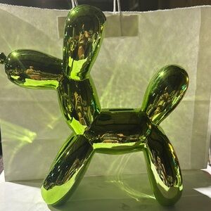 Green Balloon Dog Sculpture 12”